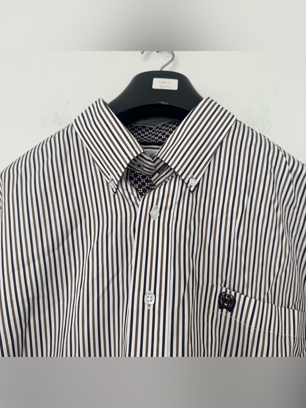 Cinch Men's Long Sleeve Striped Western Cowboy Button Down Shirt Logo US Made M